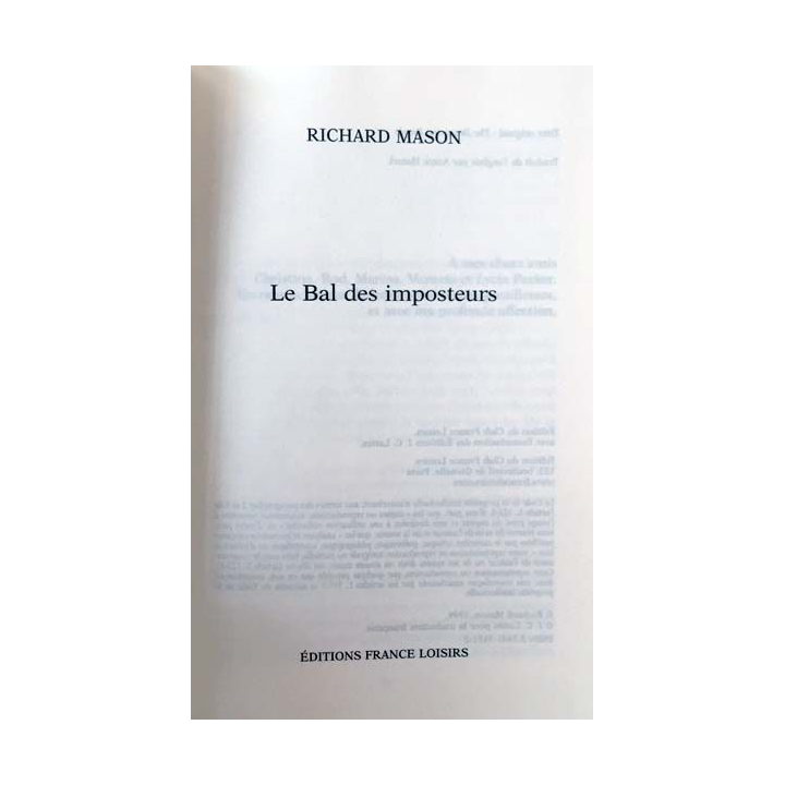 1. Le Bal des imposteurs de Richard Mason aux éditions France loisirs