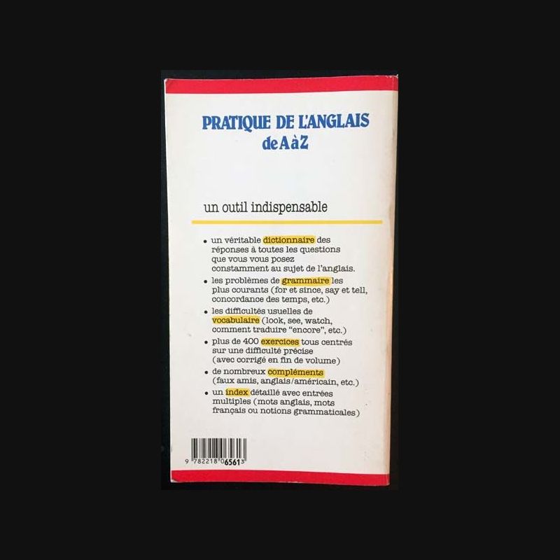 L Anglais De A à Z Hatier