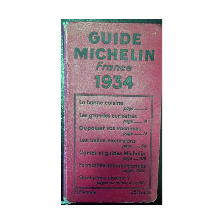 1. Guide Michelin France 1934