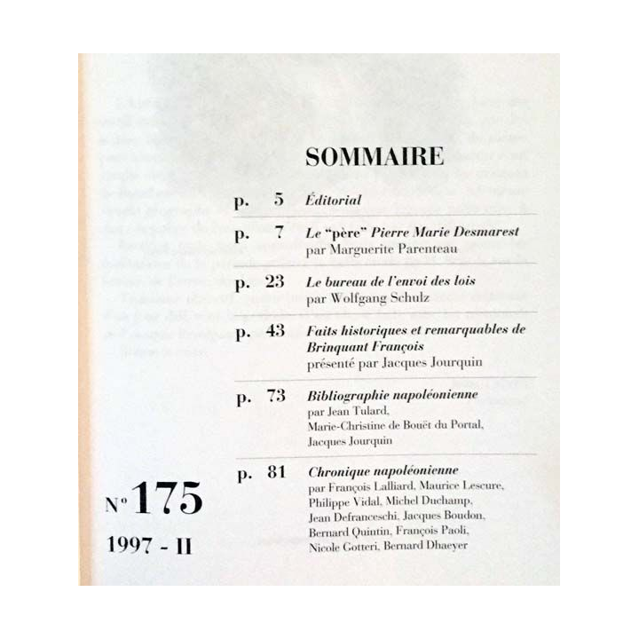 1. Revue de l'institut Napoléon n°175 1997 - II aux éditions SPM