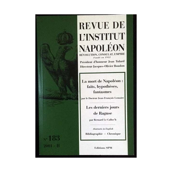 1. Revue de l'institut Napoléon n°183 2001 - II aux éditions SPM