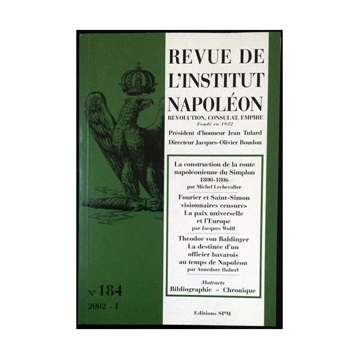 1. Revue de l'institut Napoléon n°184 2002 - I aux éditions SPM