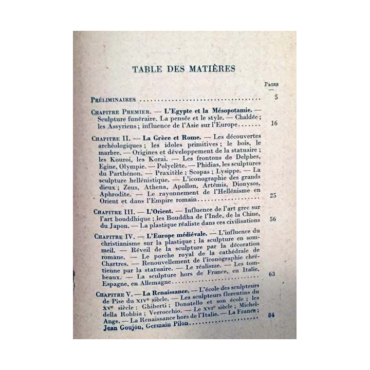 1. N°74 Que sais je ? Histoire de la sculpture de Louis Hourticq aux éditions Presses universitaires de France 1942