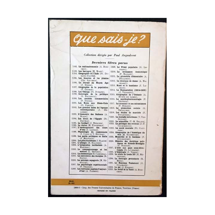 1. N°490 Que sais je ? Histoire des Pays-Bas de Maurice Braure aux éditions Presses universitaires de France 1966