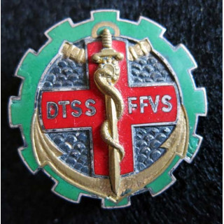 DTSS FFVS: insigne métallique de Direction du Train du Service de Santé au Viet Nam Sud 