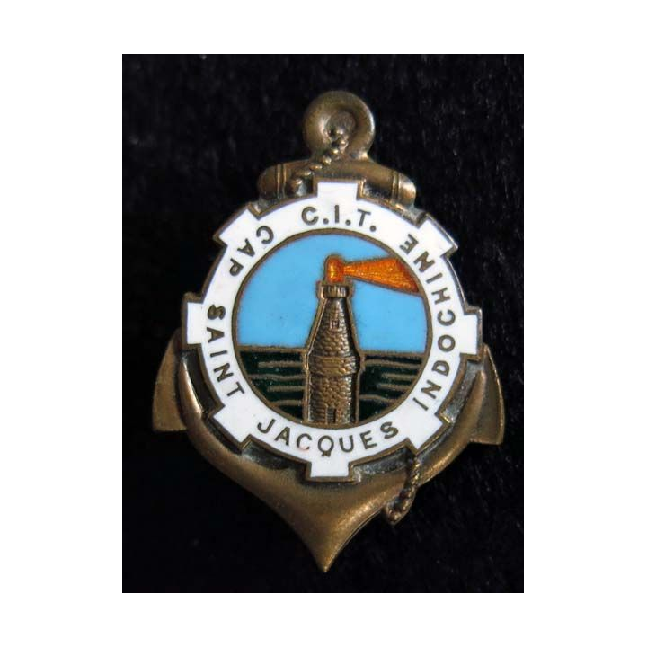 CIT CAP ST JACQUES INDO : insigne métallique de la compagnie d'instruction du train 