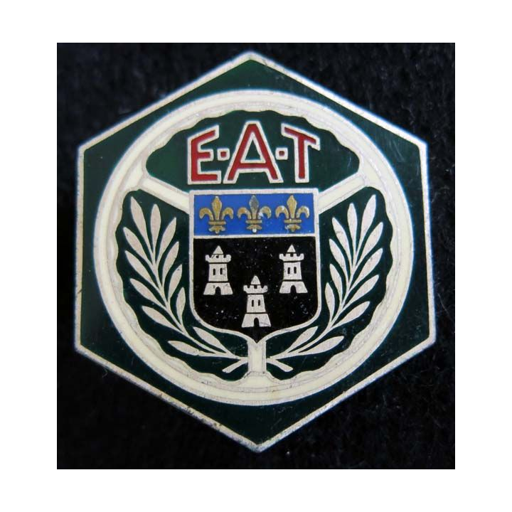EAT :  insigne métallique de l'école d'application du train  Drago Paris
