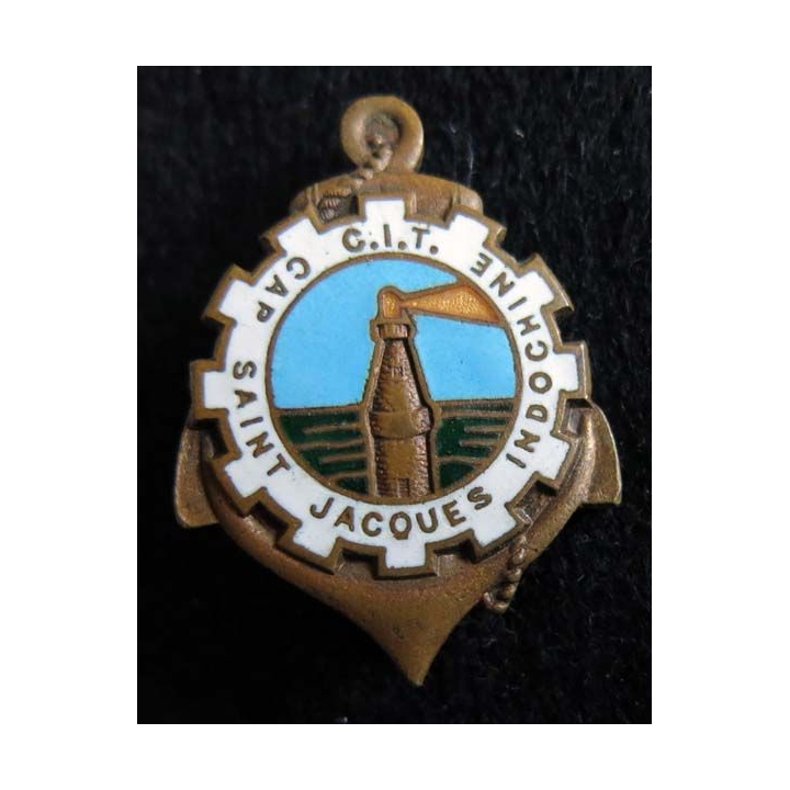 CIT CAP ST JACQUES INDO : insigne métallique de la compagnie d'instruction du train du Cap Saint jacques 