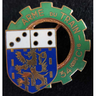 34° CC: Insigne métallique de la 34° Compagnie de Camp G. 922