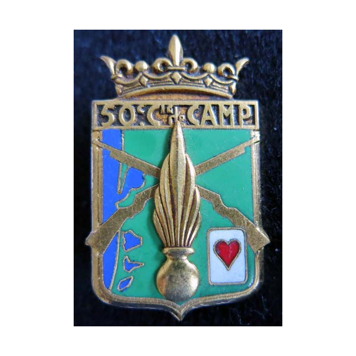 50° CC: Insigne métallique de la 50° Compagnie de Camp  Drago Paris G. 1950