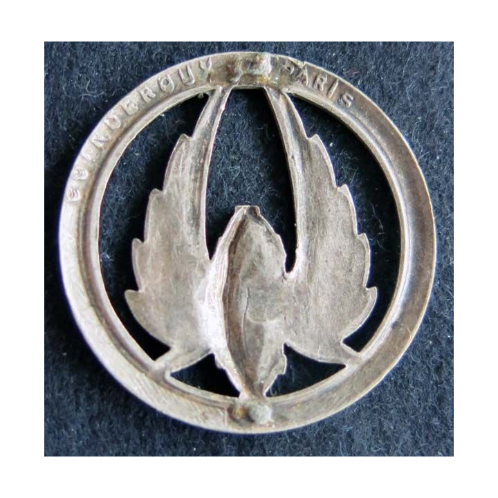 TRAIN : Insigne métallique de béret de fabrication Coinderoux Paris attaches cassées