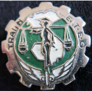TFTEO : Insigne métallique du Train des Forces Terrestres d’Extrême Orient fabrication arisanale peint vert et blanc