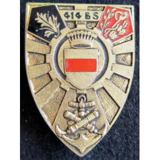 414° BS : Insigne métallique du 414° Bataillon des Services en émail