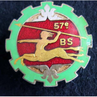 57° BS : Insigne métallique du 57° Bataillon des Services Drago Paris G. 1225 