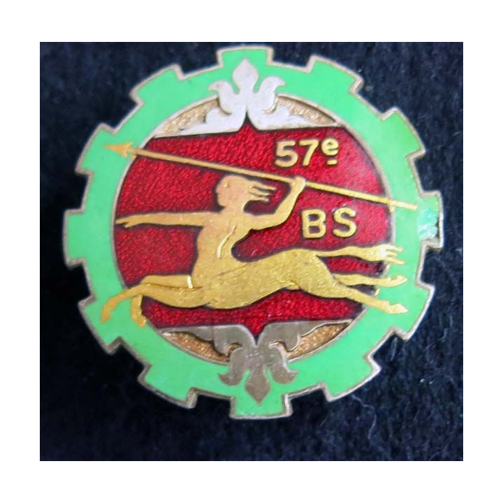 57° BS : Insigne métallique du 57° Bataillon des Services Drago Paris G. 1225 