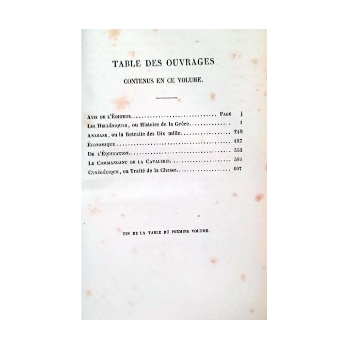 1. Oeuvres complètes de Xénophon Tome premier aux éditions chez Lefèvre Librairie et Chez Garnier frères librairies