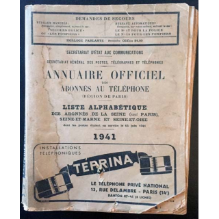 1. Annuaire officiel des abonnés au téléphone 1941