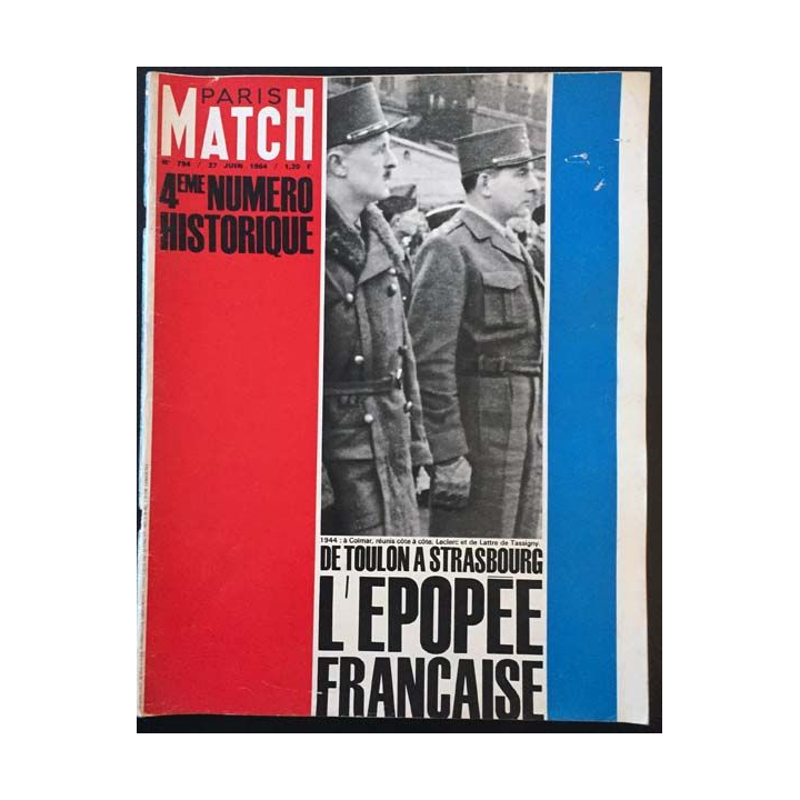 1. PARIS MATCH n°794 27 Juin 1964 : 4eme numéro historique
