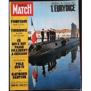 1. PARIS MATCH n°1088 14 Mars 1970 : Adieu à ceux de "L'Eurydice"
