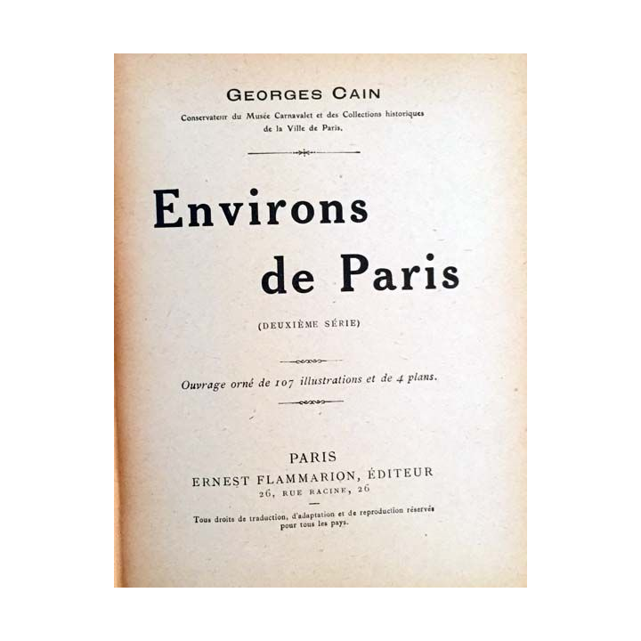 1. Environs de Paris de Georges Cain aux éditions Flammarion