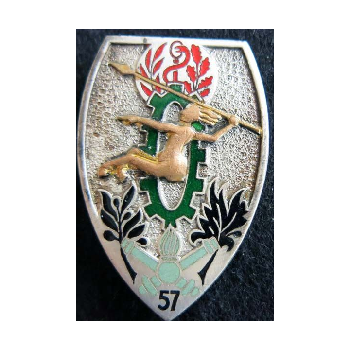 57° BS : Insigne métallique du 57° Bataillon des Services Drago Paris G. 2094 émail