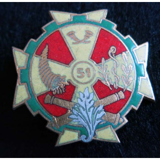 51° BS : Insigne métallique du 51° Bataillon des Services Drago Paris G. 1777  émail