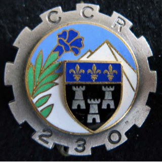 230° CCR : 230° compagnie de circulation routière Drago G. 1946, en relief et émail 