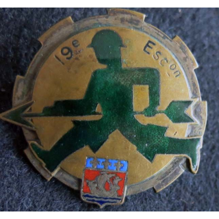 19° ERT : 19° escadron régional du Train avant 1945 bronze et émail
