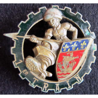 1° RT : 1° régiment du Train de fabrication Drago Paris H. 382 en émail