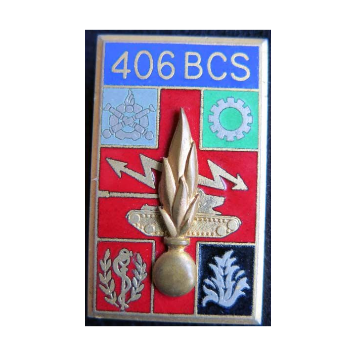 406° BCS : 406° Bataillon de Commandement et Services Arthus Bertrand G. 2283 émail