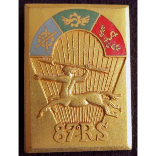 87° RS : Insigne métallique du 87° régiment de soutien de fabrication Arthus Bertrand G. 2296