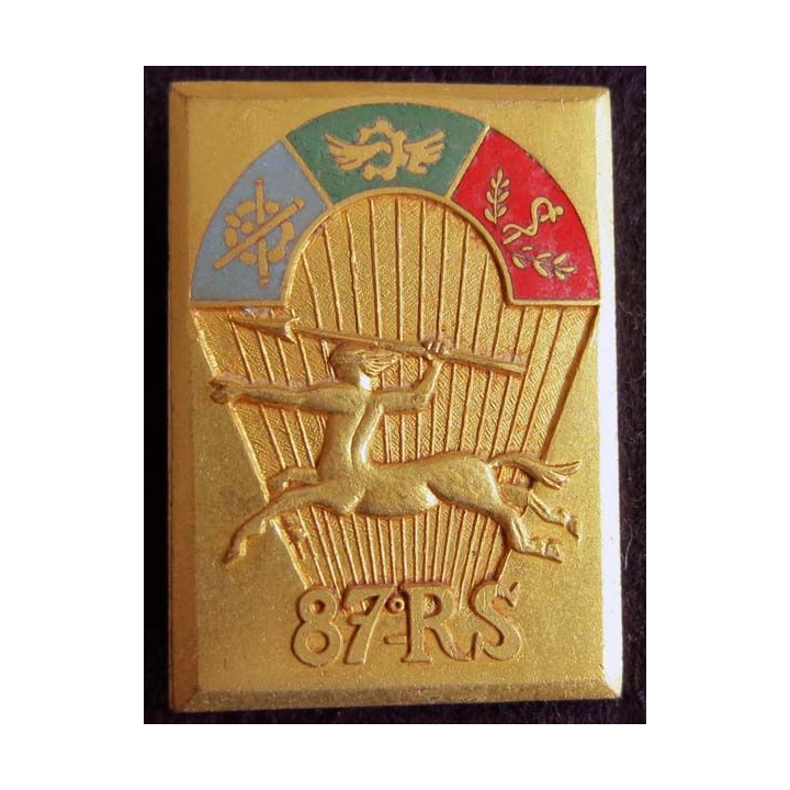 87° RS : Insigne métallique du 87° régiment de soutien de fabrication Arthus Bertrand G. 2296