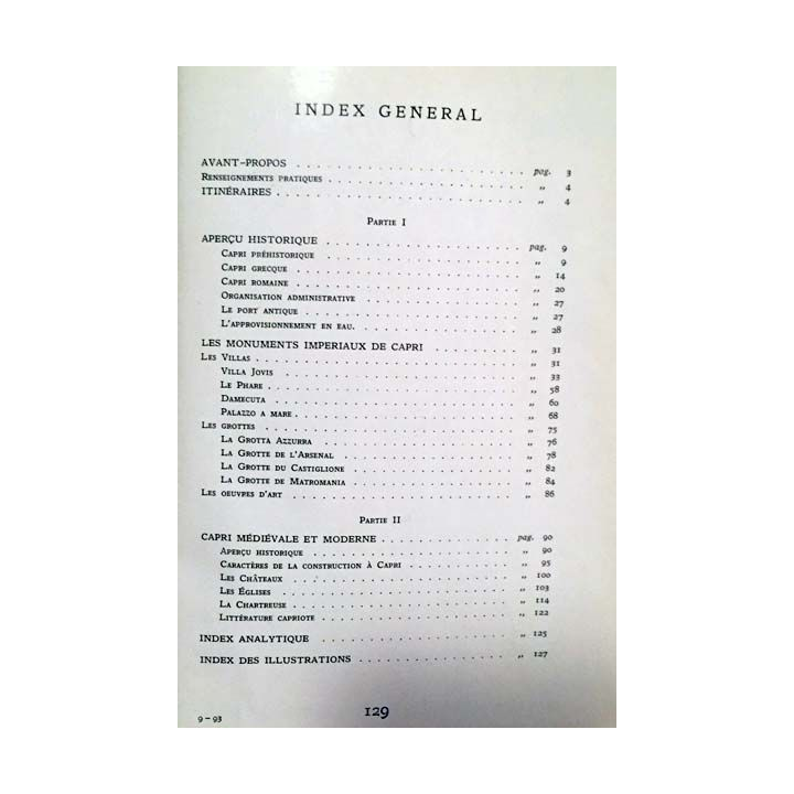 1. CAPRI Histoire et monuments n°93 de Amedeo Maiuri aux éditions La Libreria Dello Stato - Roma