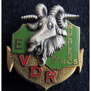 9° RCS : Insigne métallique des EVDR du 9° régiment de commandement et de soutien AUCALEU de fabrication Delsart