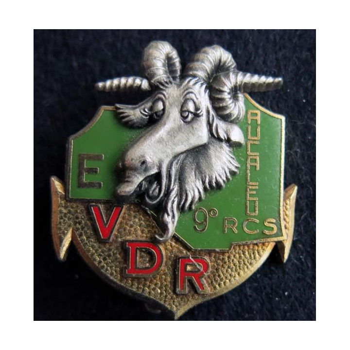 9° RCS : Insigne métallique des EVDR du 9° régiment de commandement et de soutien AUCALEU de fabrication Delsart