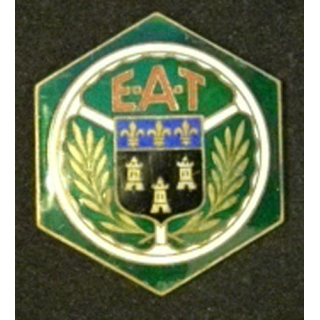 Ecole d'application du train Drago Paris G.972 en émail sans attache
