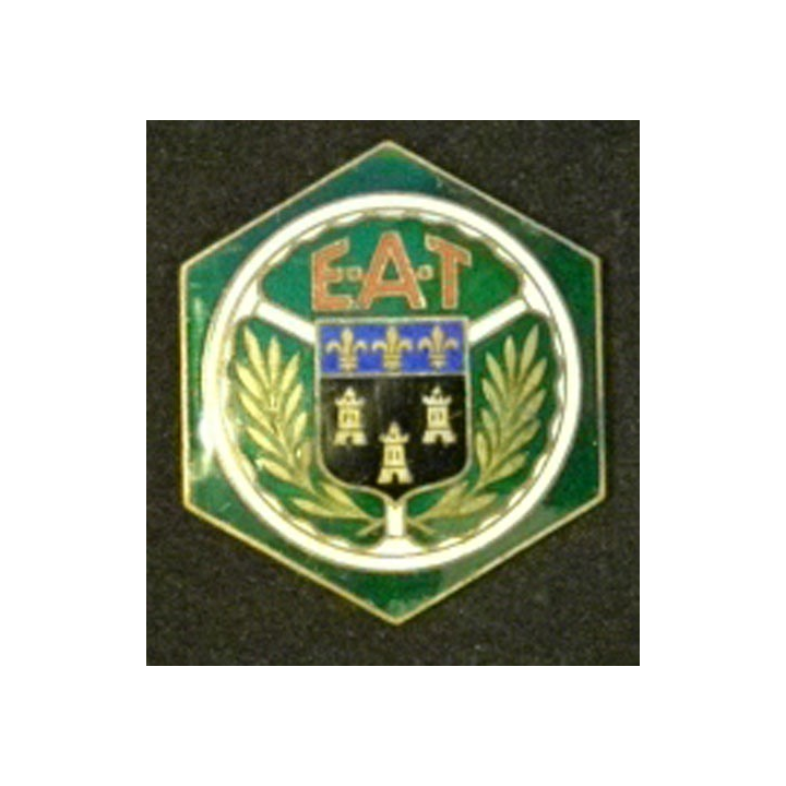 Ecole d'application du train Drago Paris G.972 en émail sans attache