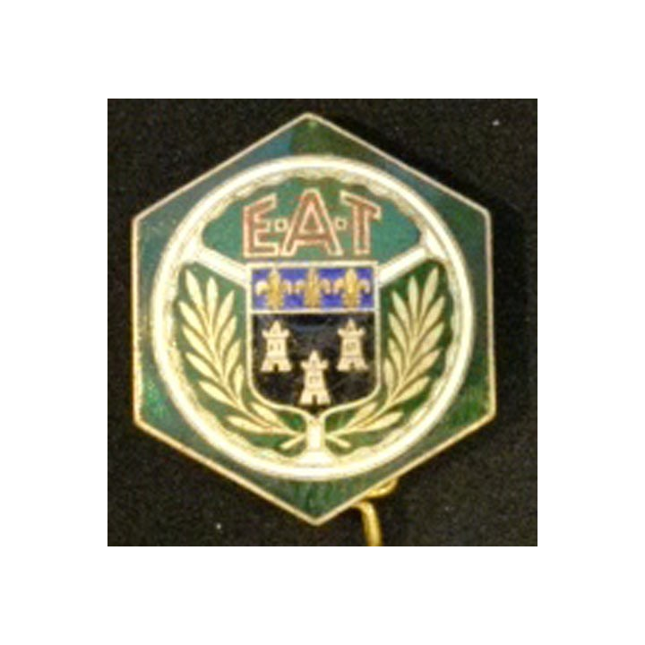 Ecole d'application du train D G.972 émail dos guilloché boléro rond