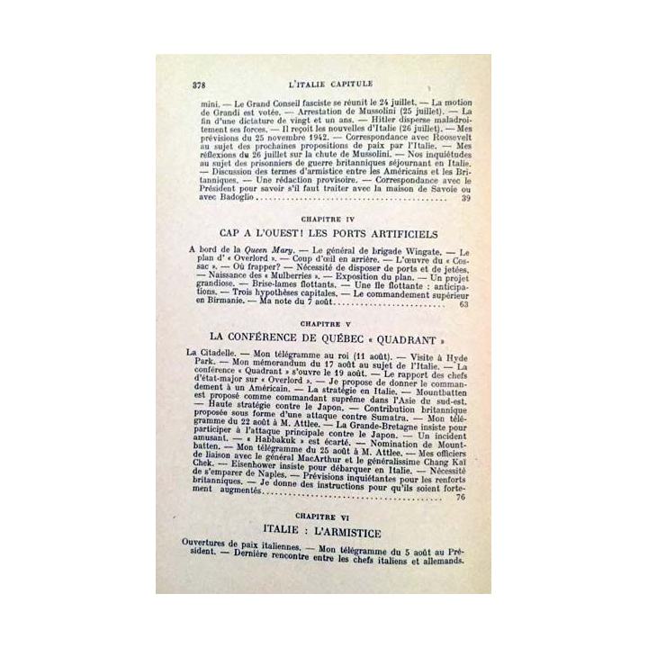1. L'étau se referme Tome 1 L'Italie capitule 6 juin - 12 novembre 1943 de Winston S. Churchill aux éditions Librairie Plon