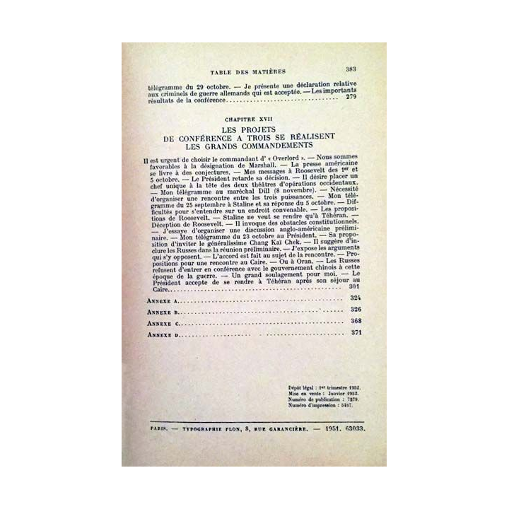 1. L'étau se referme Tome 1 L'Italie capitule 6 juin - 12 novembre 1943 de Winston S. Churchill aux éditions Librairie Plon