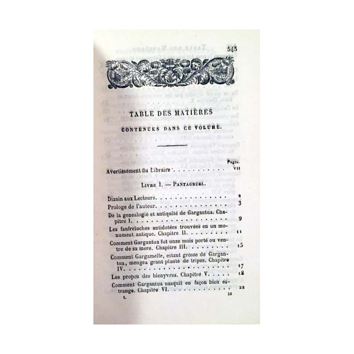 1. Oeuvres de Rabelais Tome 1 aux éditions Chez P. Jannet