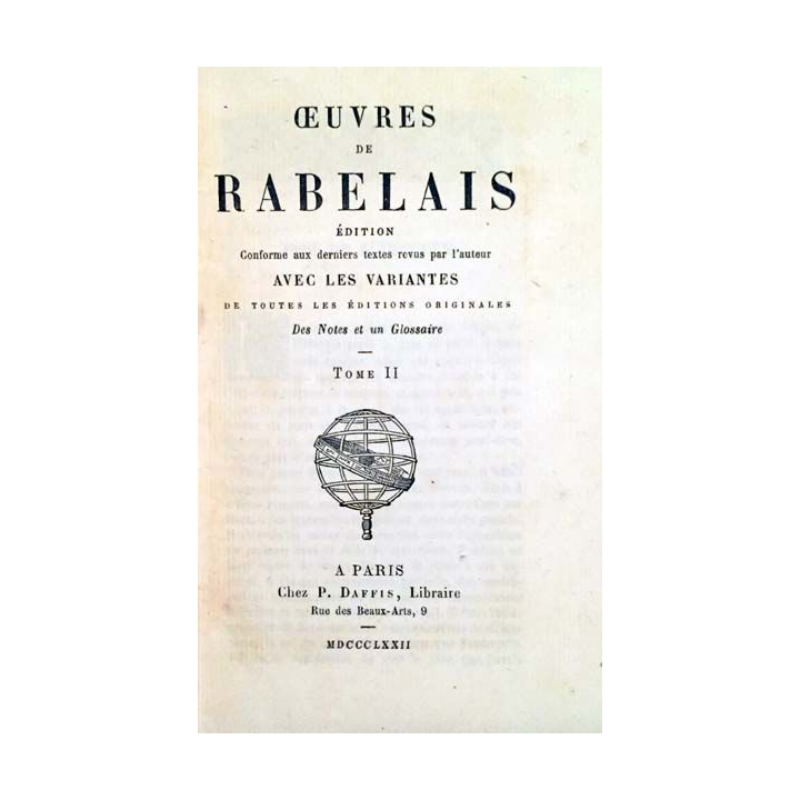 1. Oeuvres de Rabelais Tome 2 aux éditions Chez P. Jannet