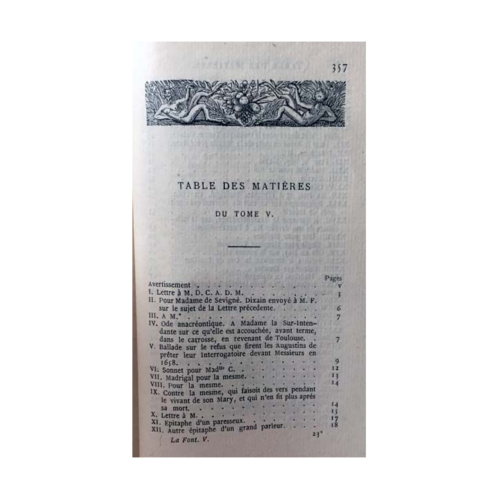 1. Oeuvres de La Fontaine Tome 5 Poésie diverses de Ch. Marty-Laveaux aux éditions Chez Pagnerre