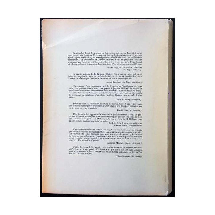 1. Dictionnaire historique des rues de Paris Tome 2 de Jacques Hillairet aux éditions de Minuit