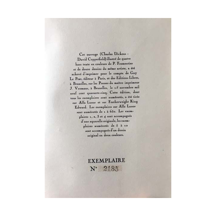 1. David Copperfield de Charles Dickens aux éditions Guy Le Rat