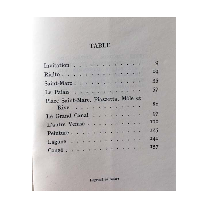 1. Guide sentimental de Venise de Diego Valeri aux éditions A la Baconnière