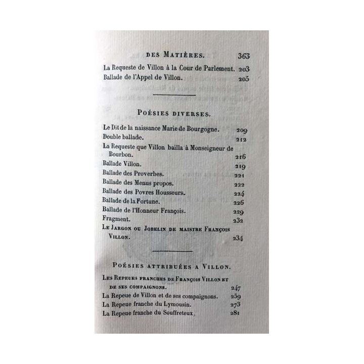 1. Oeuvres complètes de François Villon par P. L. Jacob aux éditions Chez P. Jannet