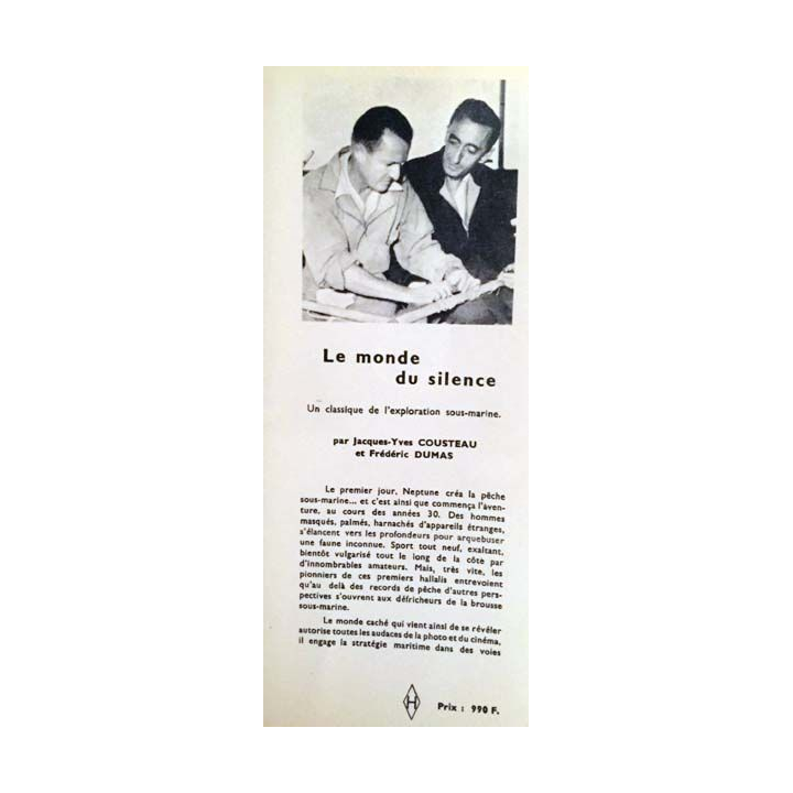 1. Le Monde du silence de Jacques-Yves Cousteau et Frédéric Dumas aux éditions de Paris