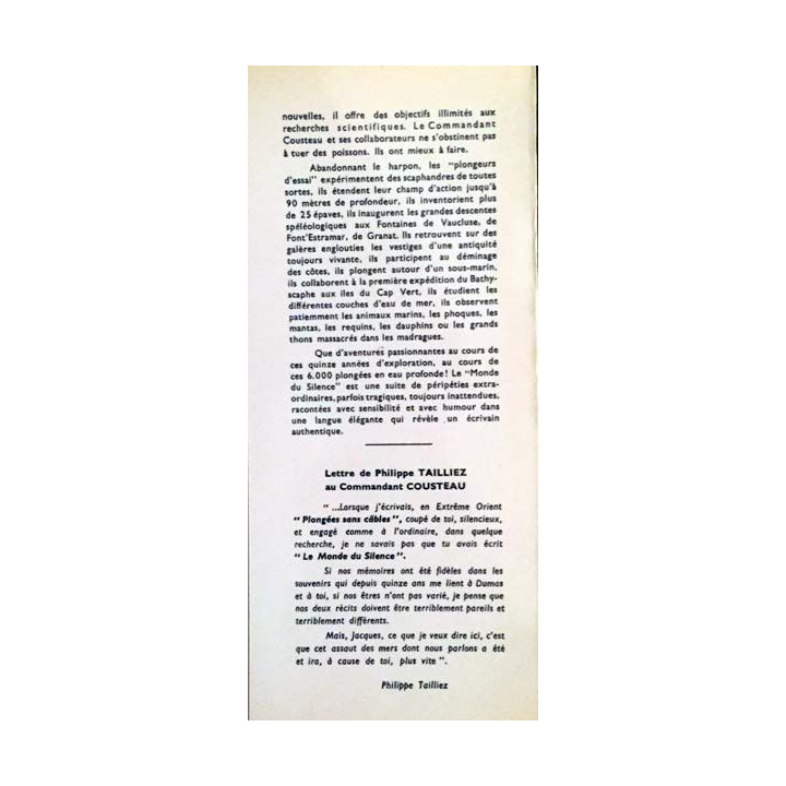 1. Le Monde du silence de Jacques-Yves Cousteau et Frédéric Dumas aux éditions de Paris