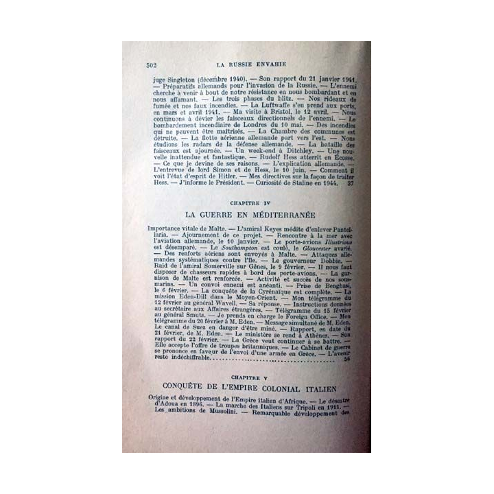 1. Mémoires sur la deuxième guerre mondiale - La grande alliance Tome 1 La Russie envahie 1er Janvier - 22 Juin